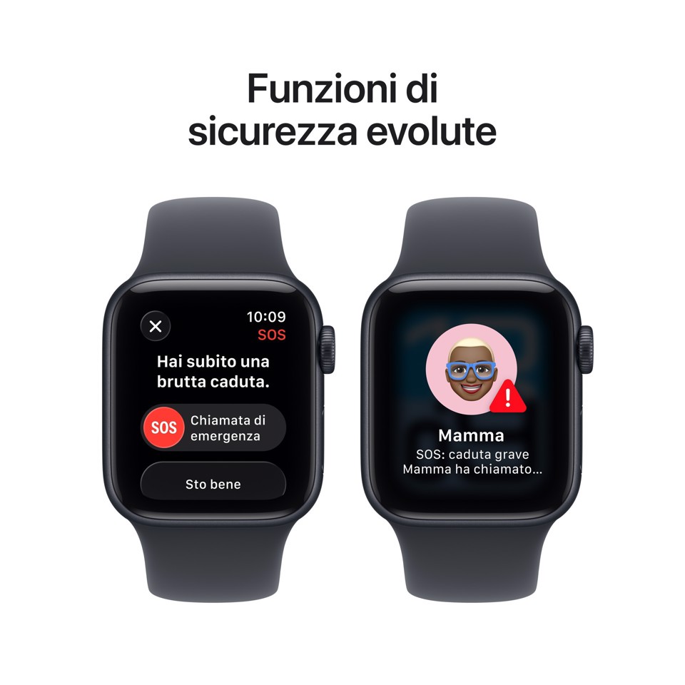 Apple Watch SE (3nd generation) SE 3 GPS + Cellular 40mm Cassa Alluminio Mezzanotte con Sport Band Mezzanotte - S/M