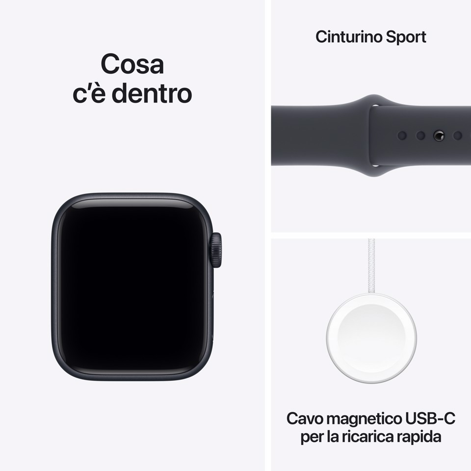 Apple Watch SE (3nd generation) SE 3 GPS + Cellular 40mm Cassa Alluminio Mezzanotte con Sport Band Mezzanotte - S/M