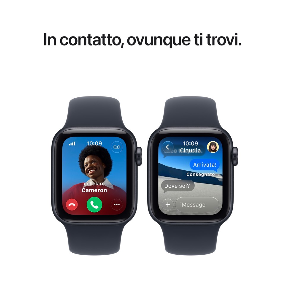 Apple Watch SE (3nd generation) SE 3 GPS + Cellular, Cassa 40 mm in alluminio galassia con Cinturino Sport sabbia - S/M