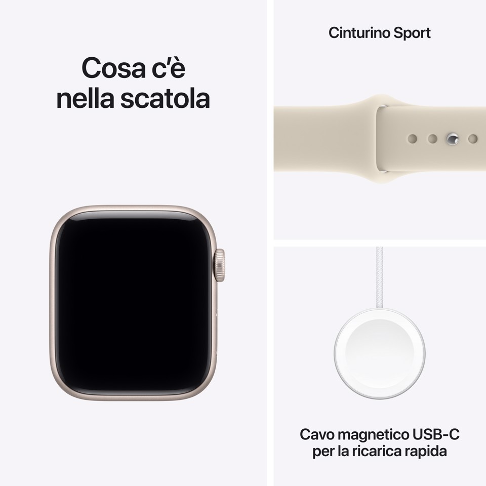 Apple Watch SE (3nd generation) SE 3 GPS + Cellular, Cassa 44 mm in alluminio galassia con Cinturino Sport sabbia - M/L