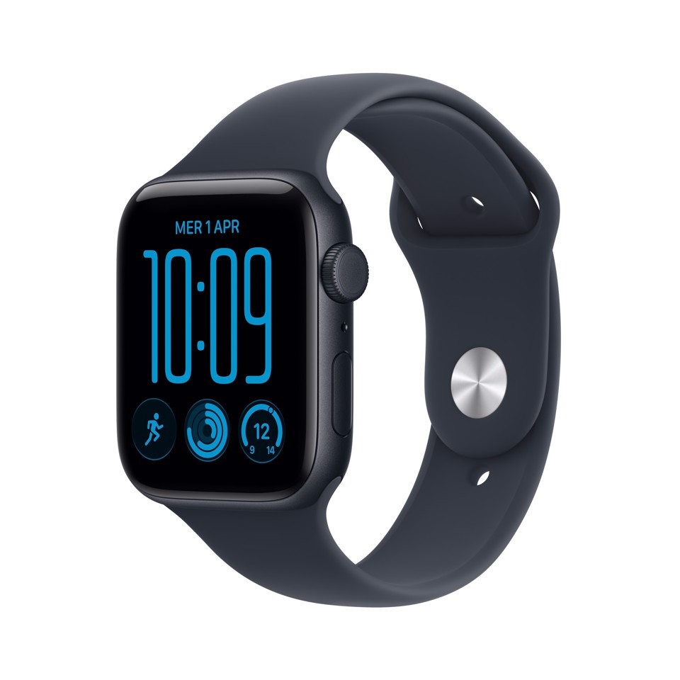 Apple Watch SE (3nd generation) SE 3 GPS + Cellular, Cassa 44 mm in alluminio mezzanotte con Cinturino Sport blu marino - M/L