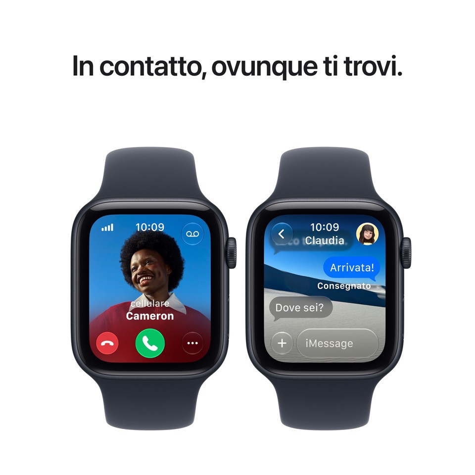 Apple Watch SE (3nd generation) SE 3 GPS + Cellular, Cassa 44 mm in alluminio mezzanotte con Cinturino Sport blu marino - M/L