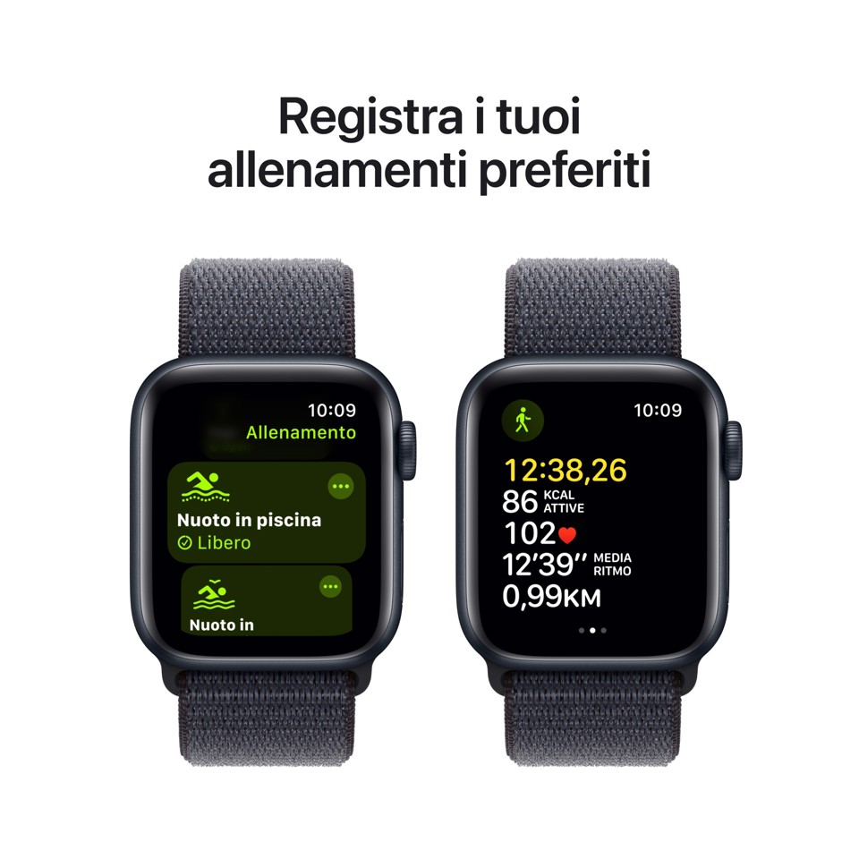 Apple Watch SE GPS 40mm Cassa Alluminio Mezzanotte con Inchiostro Sport Loop