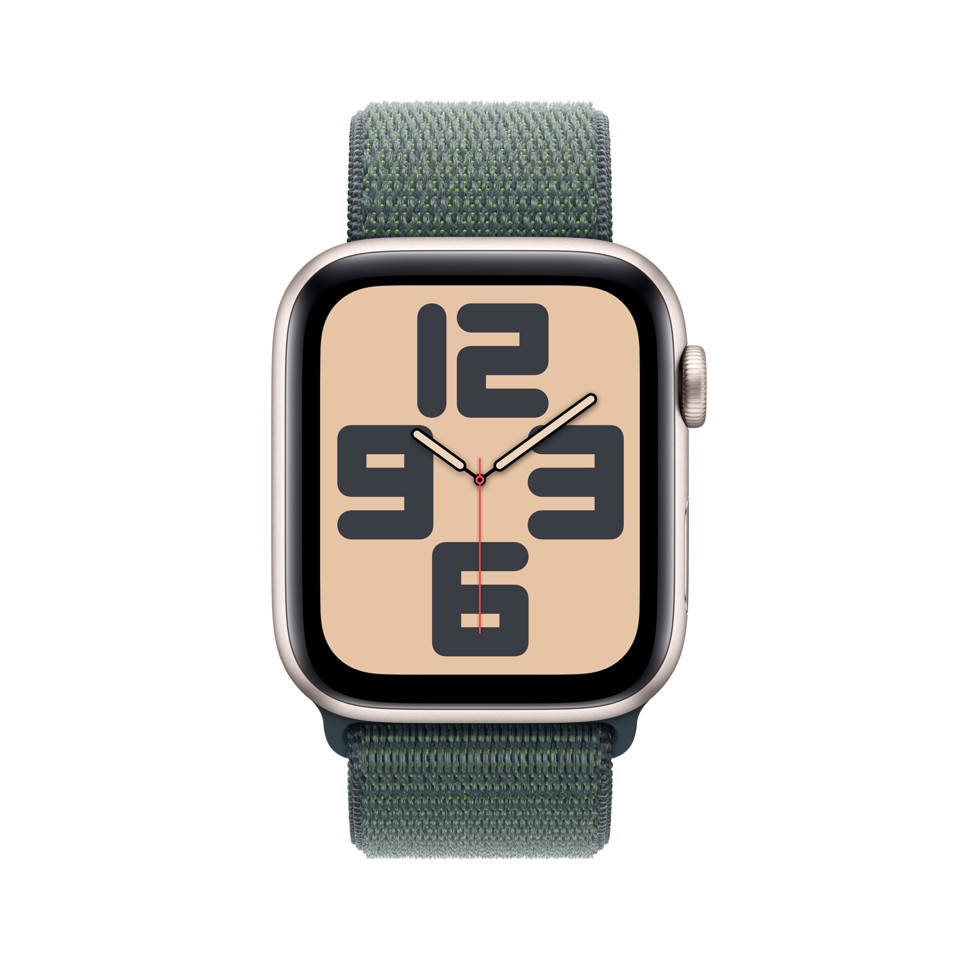 Apple Watch SE GPS 44mm Cassa Alluminio Galassia con Verde Lago Sport Loop