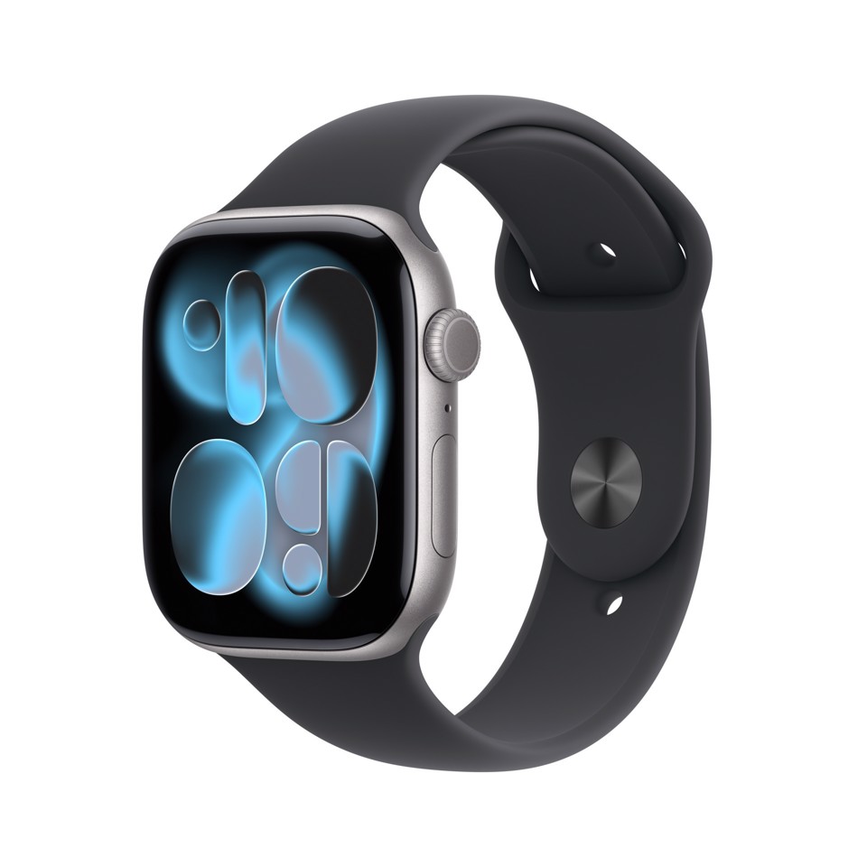 Apple Watch Series 11 GPS 46mm Cassa Alluminio Grigio Siderale con Sport Band Nero - S/M