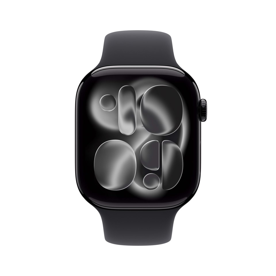 Apple Watch Series 11 GPS 46mm Cassa Alluminio Jet Black con Sport Band Nero - M/L