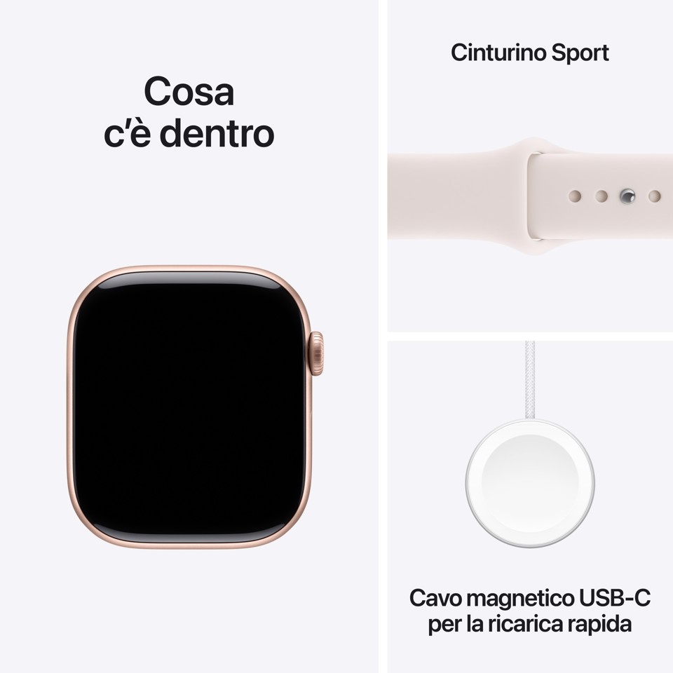 Apple Watch Series 11 GPS 46mm Cassa Alluminio Oro Rosa con Band Rosa Fard - S/M