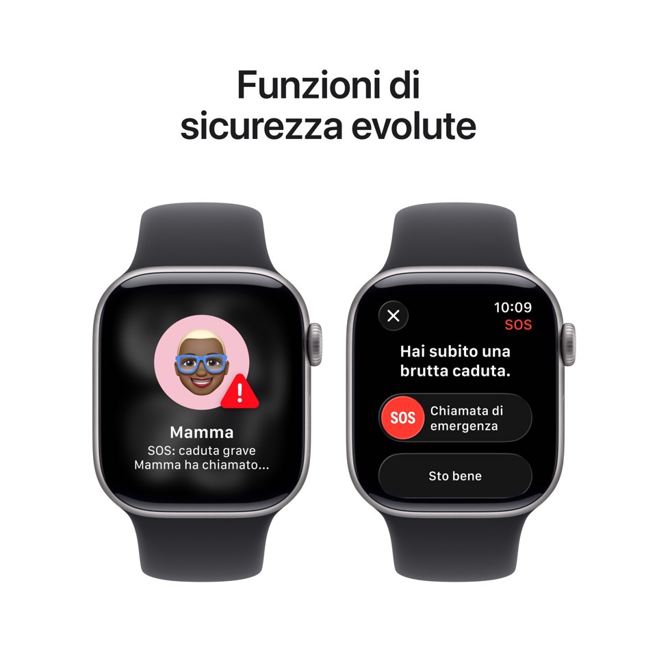 Apple Watch Series 11 GPS + Cellular 42mm Cassa Alluminio Grigio Siderale con Sport Band Nero - M/L