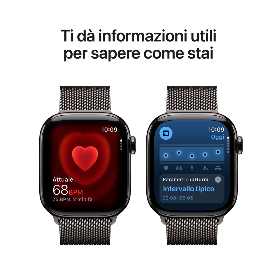 Apple Watch Series 11 GPS + Cellular 42mm Cassa Titanio Ardesia con Loop Milanese Ardesia