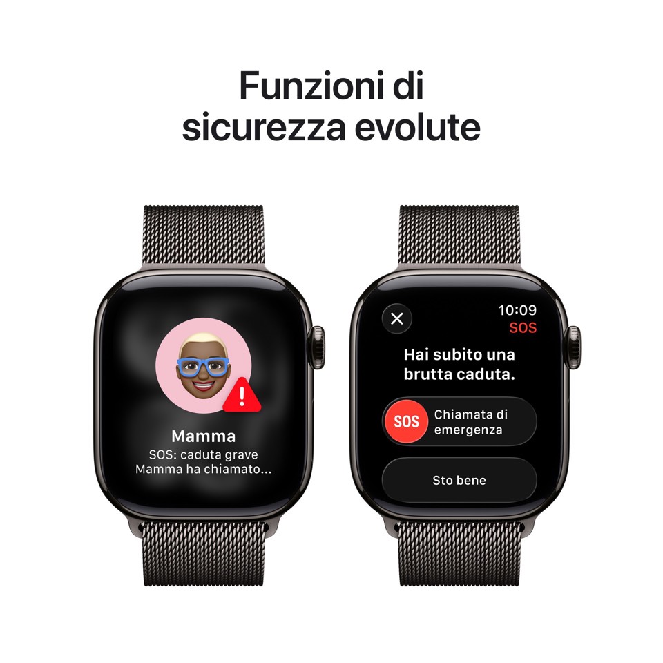 Apple Watch Series 11 GPS + Cellular 42mm Cassa Titanio Ardesia con Loop Milanese Ardesia