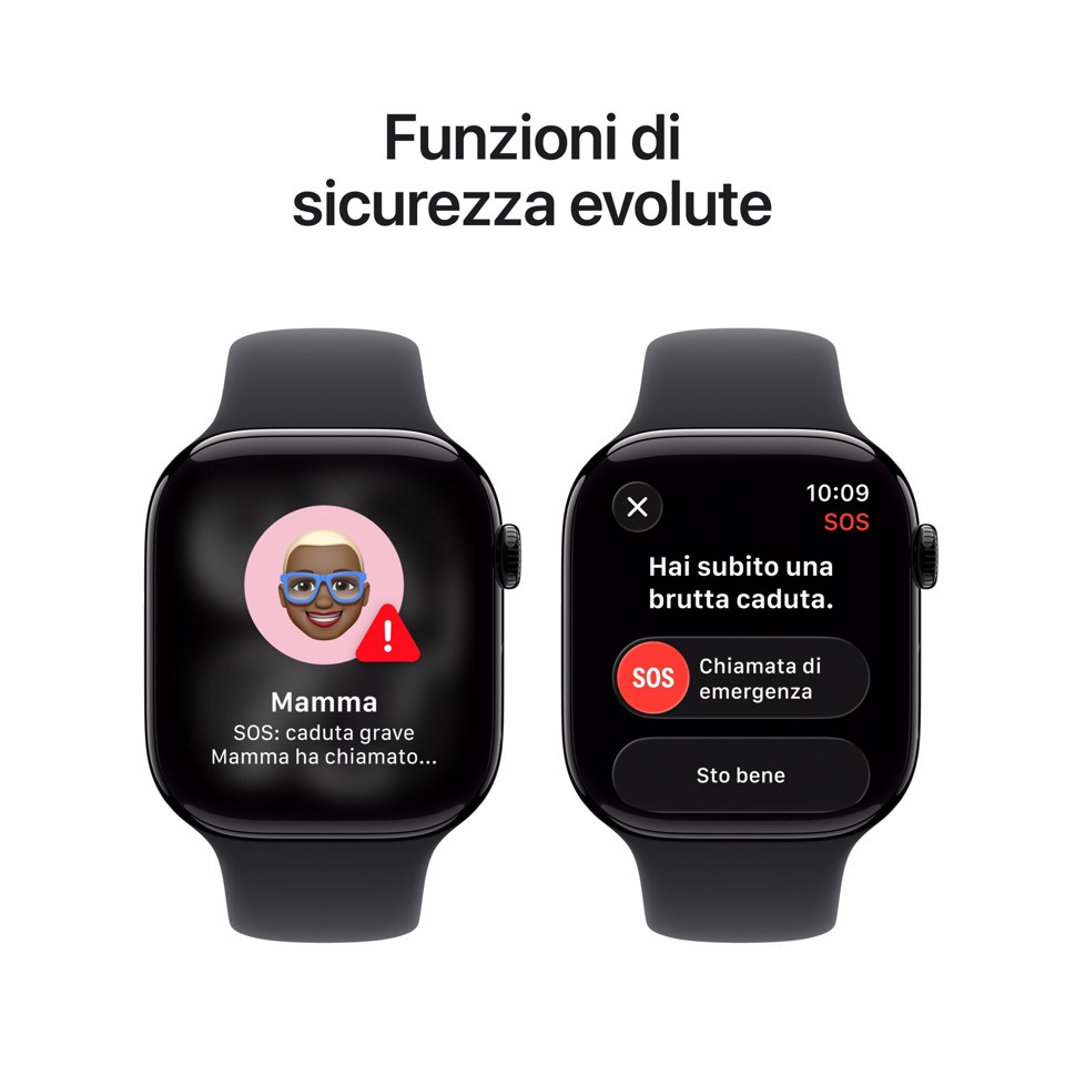 Apple Watch Series 11 GPS + Cellular 46mm Cassa Alluminio Jet Black con Sport Band Nero - M/L