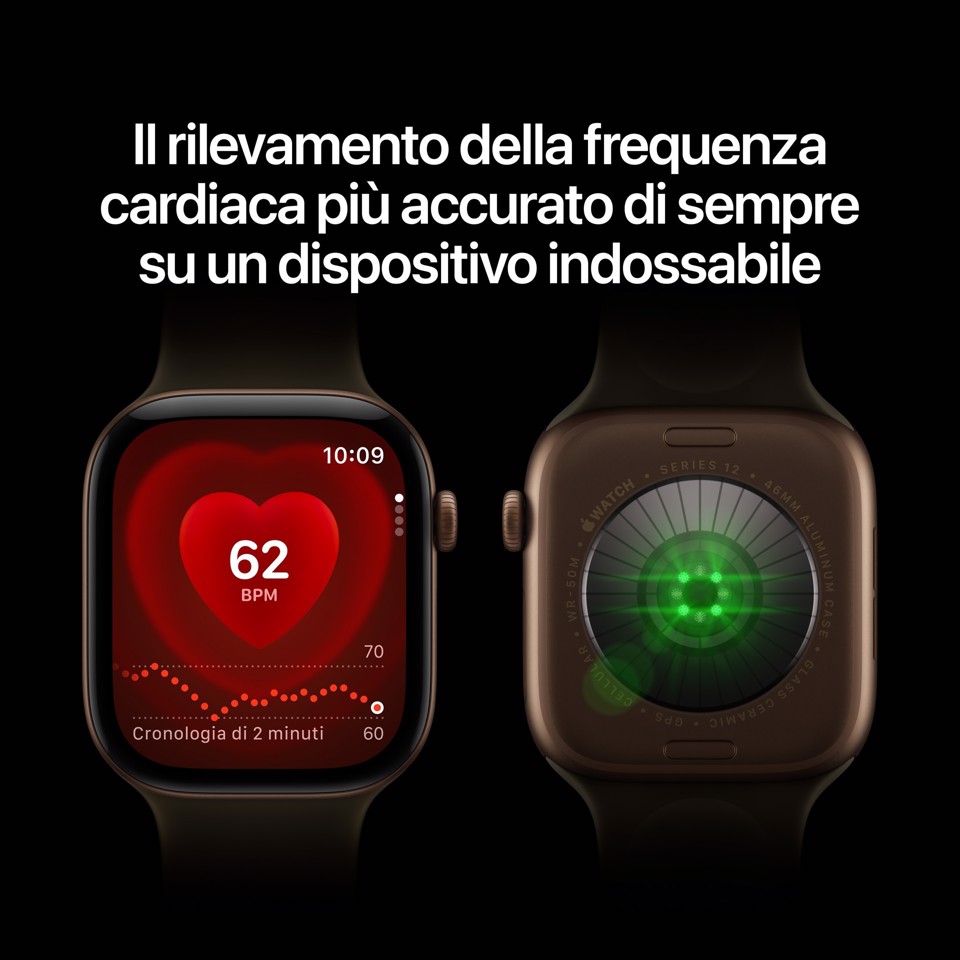 Apple Watch Series 12 GPS + Cellular, cassa 42 mm in alluminio nero con cinturino Sport nero - M/L