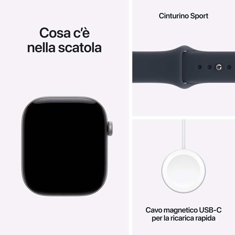 Apple Watch Series 12 GPS + Cellular, cassa 46 mm in alluminio grigio siderale con cinturino Sport blu marino - S/M