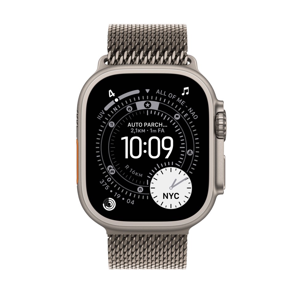 Apple Watch Ultra 3 GPS + Cellular 49mm Cassa Titanio Naturale con Loop in maglia Milanese Titanio - Medium