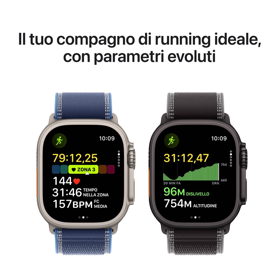 Apple Watch Ultra 3 GPS + Cellular 49mm Cassa Titanio Naturale con Loop in maglia Milanese Titanio - Medium