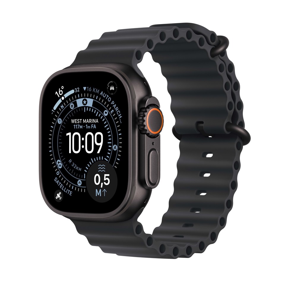 Apple Watch Ultra 3 GPS + Cellular 49mm Cassa Titanio Nero con Band Ocean Nero