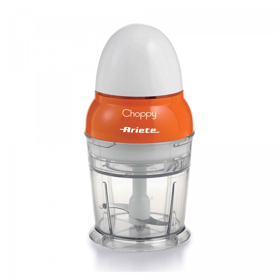 Ariete 1836 Choppy - Tritatutto con lame in Acciaio Inox - si avvia premendo il coperchio - 250 ml - 160 Watt - Arancione
