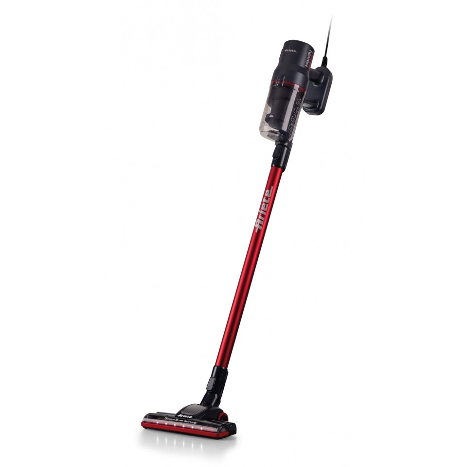 Ariete 2358 Scopa elettrica con filo, Potenza 600W, Capacità serbatoio 0,5L, Spazzola motorizzata, Tecnologia Ciclonica, Rosso