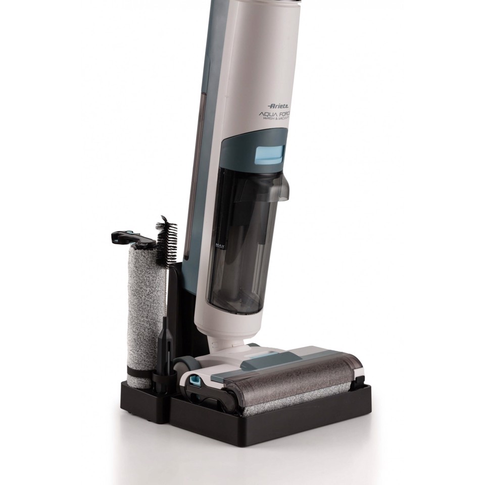 Ariete 2483 Aqua Force Wash & Vacuum, Aspirapolvere Intelligente, Lavapavimenti cordless, Senza fili, Aspira e lava, Peli animali, Sporco liquido e secco, Capacità 700ml, Accessori inclusi