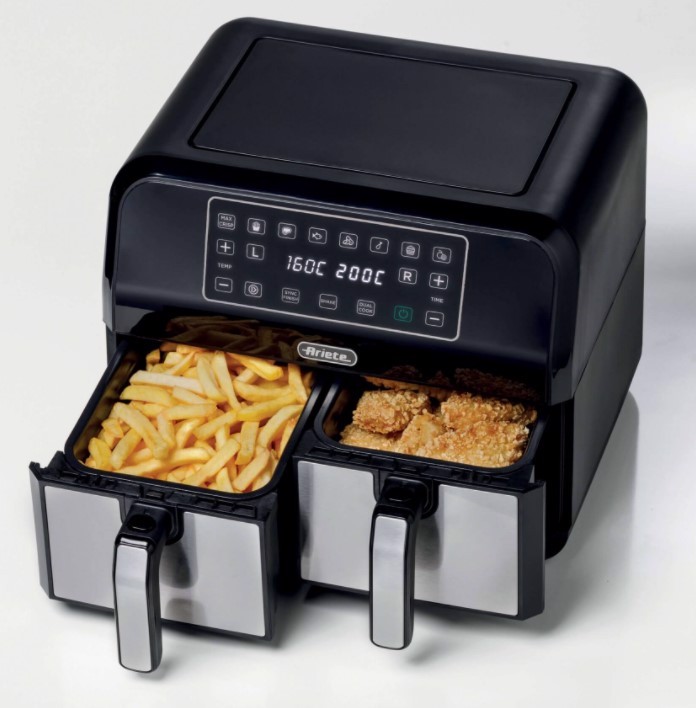Ariete 4624 Doppia 8 L 1700 W Friggitrice a basso contenuto di grassi Nero, Argento