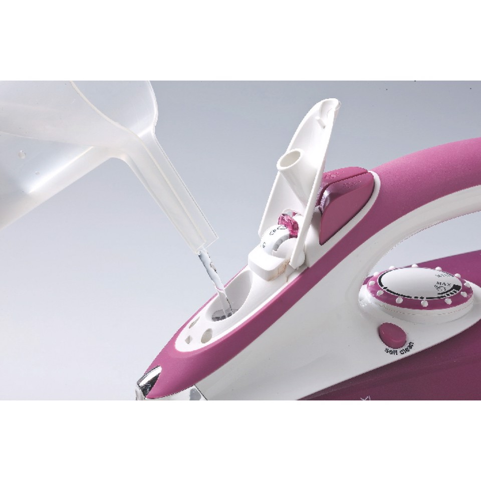 Ariete 6215 Steam Iron 2200W - piastra in acciaio inox - Serbatoio 280 ml - Rosa