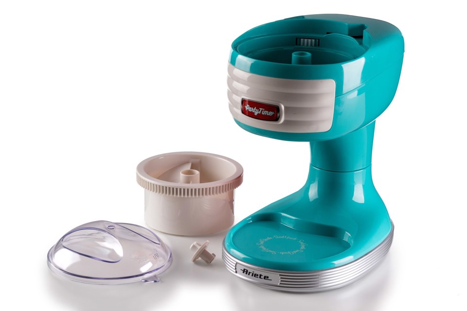 Ariete 76 Ice Crusher Party Time, Macchina per tritare il ghiaccio, 30 W, Cestello tritaghiaccio removibile, Lame in acciaio inox, Azzurro