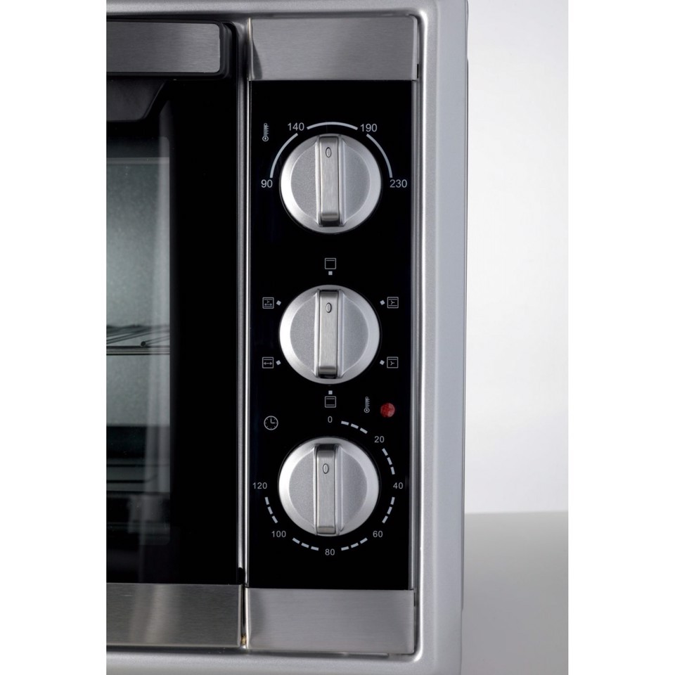 Ariete 945 Forno Elettrico ventilato con girarrosto 56 Litri - Bon Cuisine 560 - Temperatura max 230° - Luce interna - 2200 Watt - Argento