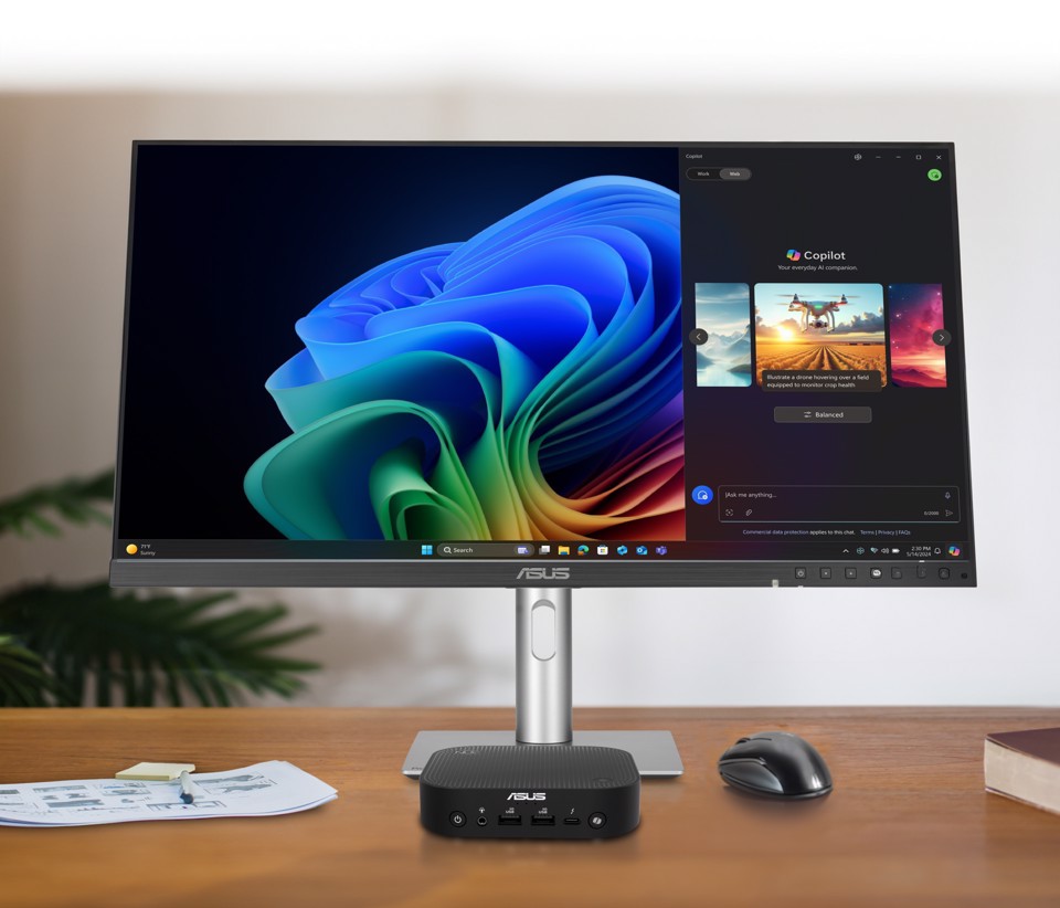 ASUS NUC 14 PRO AI Lunar Canyon, Ultra5 226V, RAM 16Gb, SSD 512Gb, Intel ARC130v, Wi-Fi 7, Win11 Pro, 3Yr PUR, EU Cord