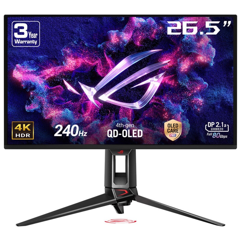 ASUS ROG Swift OLED PG27UCDM Monitor PC 67,3 cm (26.5") 3840 x 2160 Pixel 4K Ultra HD QD-OLED Nero
