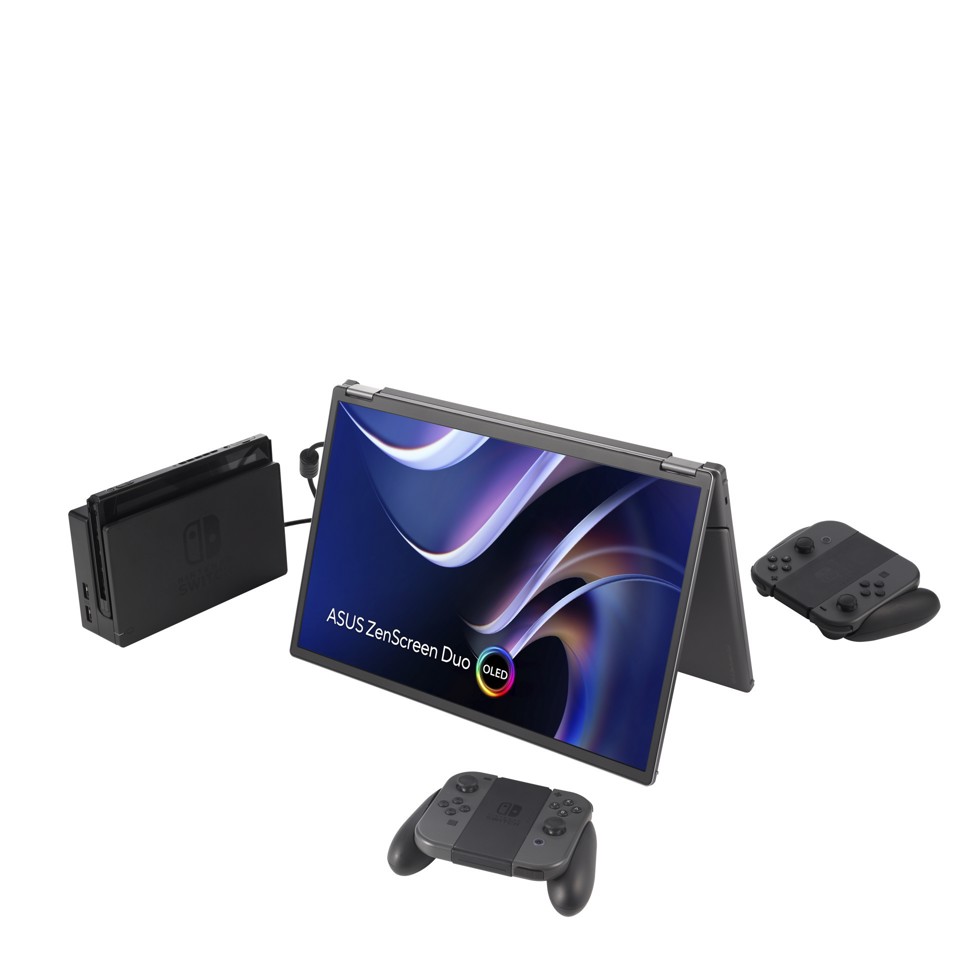 ASUS ZenScreen Duo OLED MQ149CD Monitor PC 35,6 cm (14") 1920 x 1200 Pixel WUXGA Argento