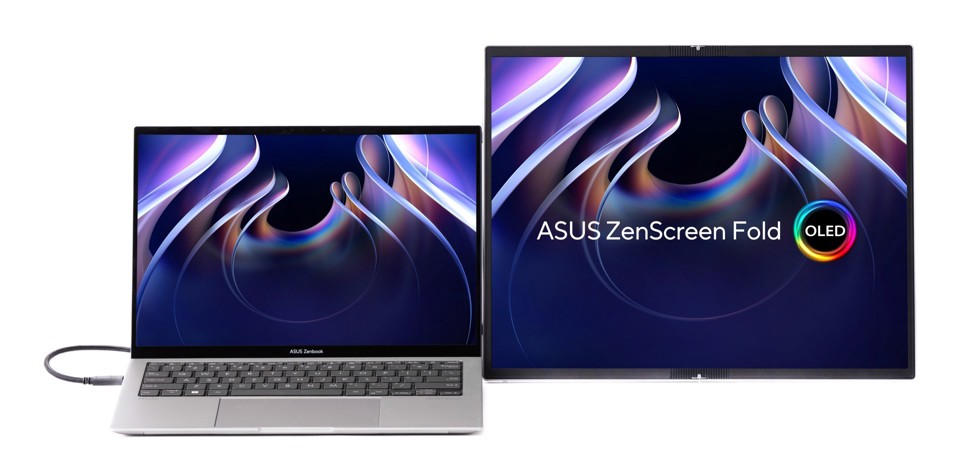 ASUS ZenScreen Fold OLED MQ17QH Monitor PC 43,9 cm (17.3") 2560 x 1920 Pixel Quad HD Argento