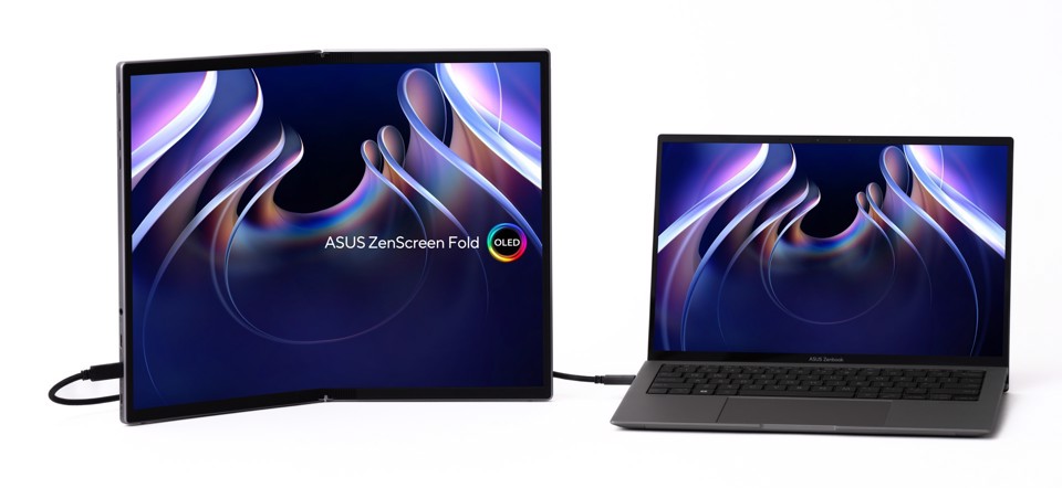 ASUS ZenScreen Fold OLED MQ17QH Monitor PC 43,9 cm (17.3") 2560 x 1920 Pixel Quad HD Argento