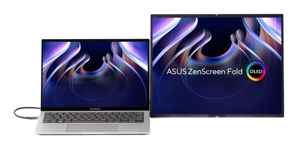 ASUS ZenScreen Fold OLED MQ17QH Monitor PC 43,9 cm (17.3") 2560 x 1920 Pixel Quad HD Argento