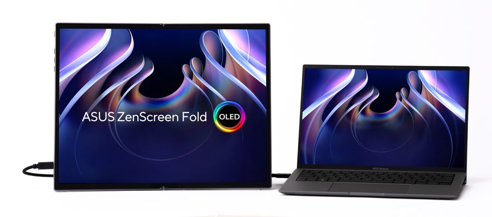 ASUS ZenScreen Fold OLED MQ17QH Monitor PC 43,9 cm (17.3") 2560 x 1920 Pixel Quad HD Argento