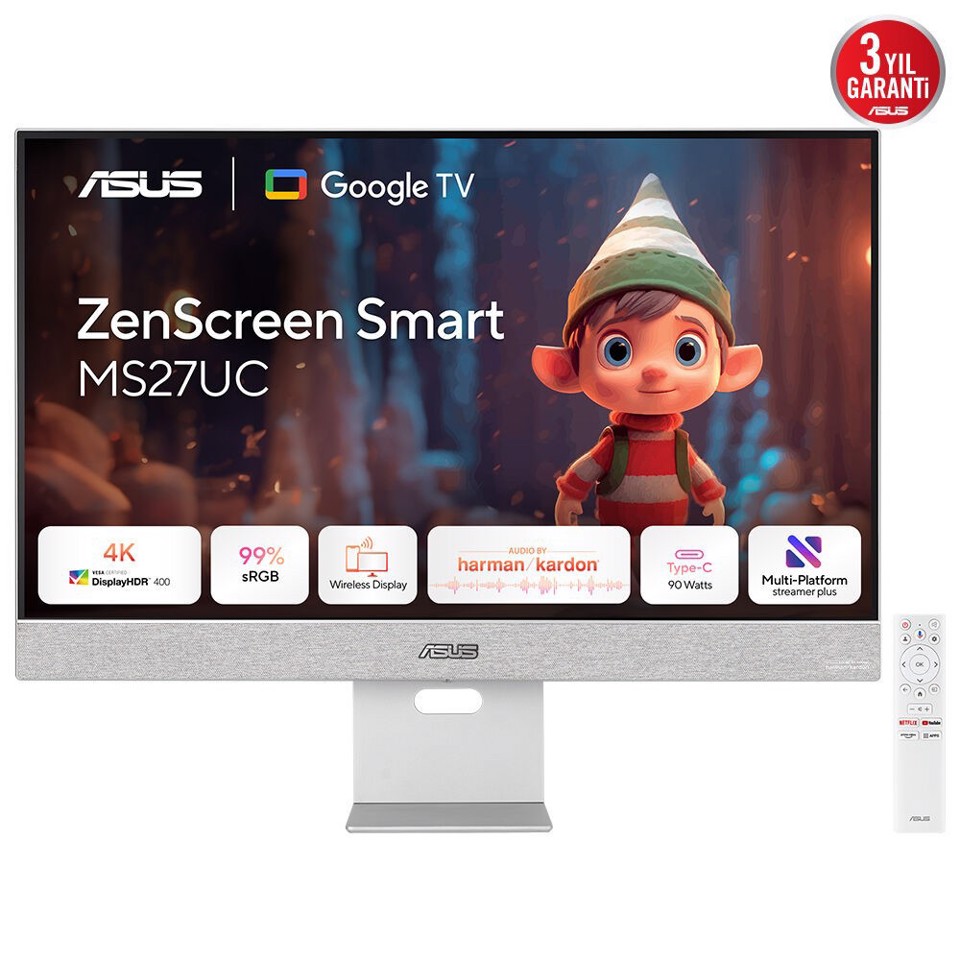 ASUS ZenScreen Smart Monitor MS27UC Monitor PC 68,6 cm (27") 3840 x 2160 Pixel 4K Ultra HD LCD Grigio