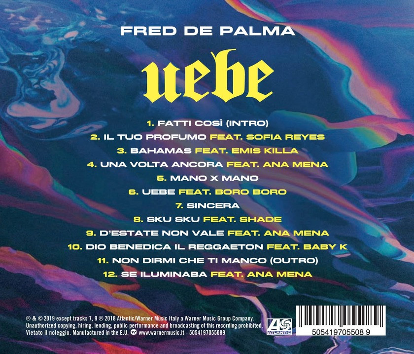 Atlantic Records Fred De Palma - Uebe Cd Hip-Hop