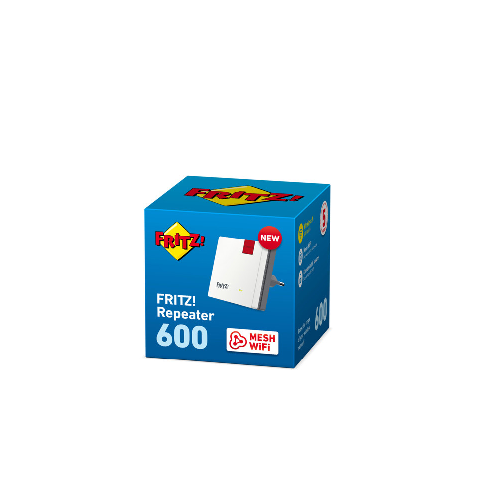 AVM FRITZ!Repeater 600 International Ripetitore di rete 600 Mbit/s Bianco
