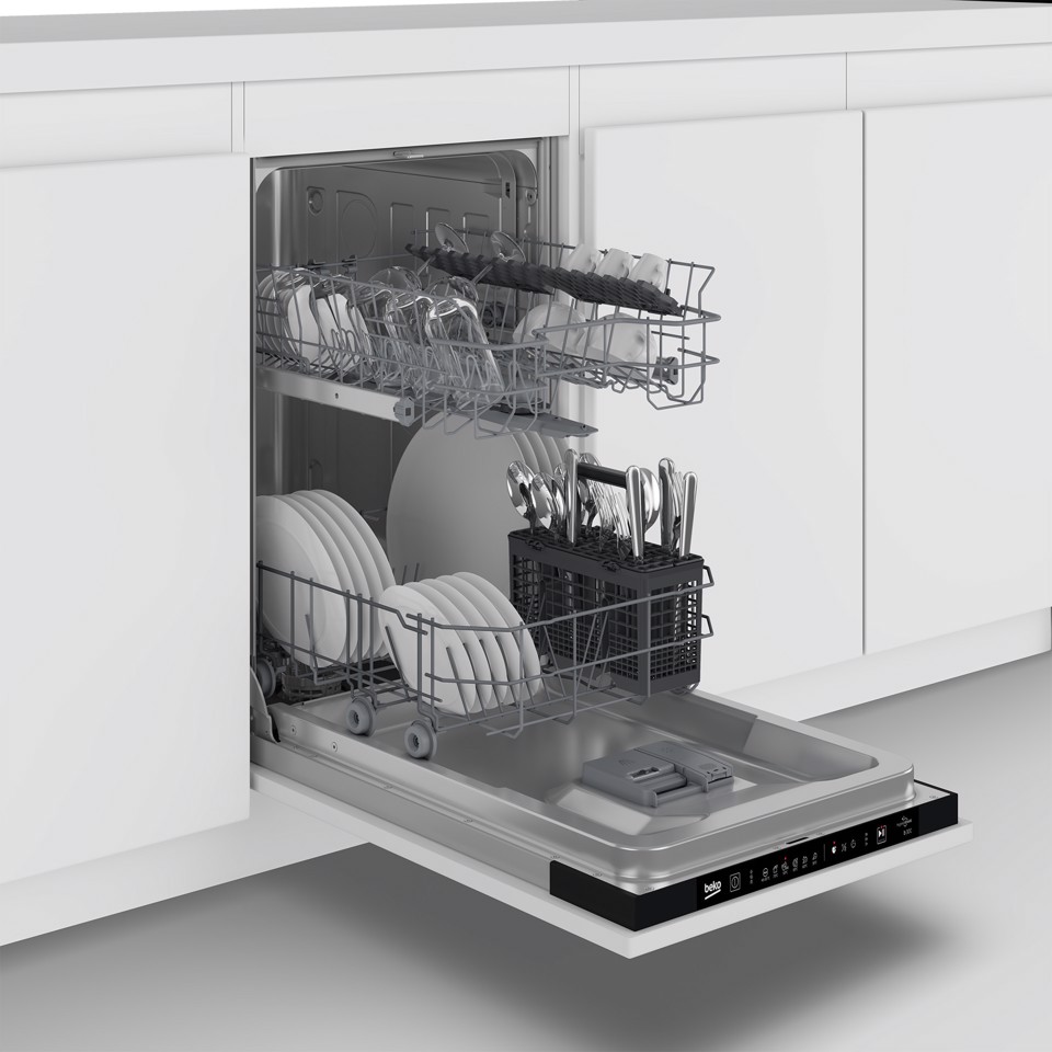 Beko b300 BDIS16030: Lavastoviglie a Scomparsa Totale Slim, 45 cm, 10 Coperti