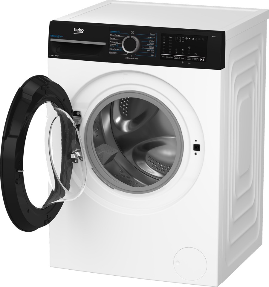 Beko b300 BMGWT41241B: Lavatrice EnergySpin 12kg, Classe A, 1400giri