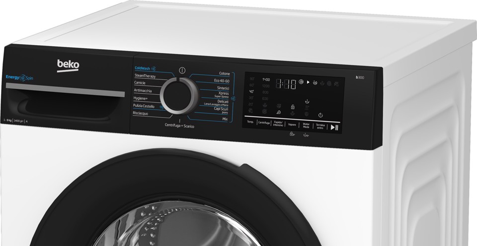 Beko b300 BMGWU4941B: Lavatrice EnergySpin 9kg, Classe A, 1400giri