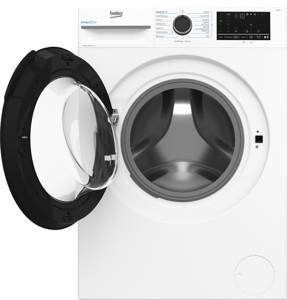 Beko b300 BMW10149DB: Lavatrice 10kg, classe A-30%, 1400giri,VApore