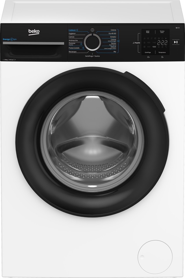 Beko b300 BMWG10147EB, Lavatrice 10kg, classe A-10%, 1400giri, Display Touch, tecnologia EnergySpin™, funzione a vapore