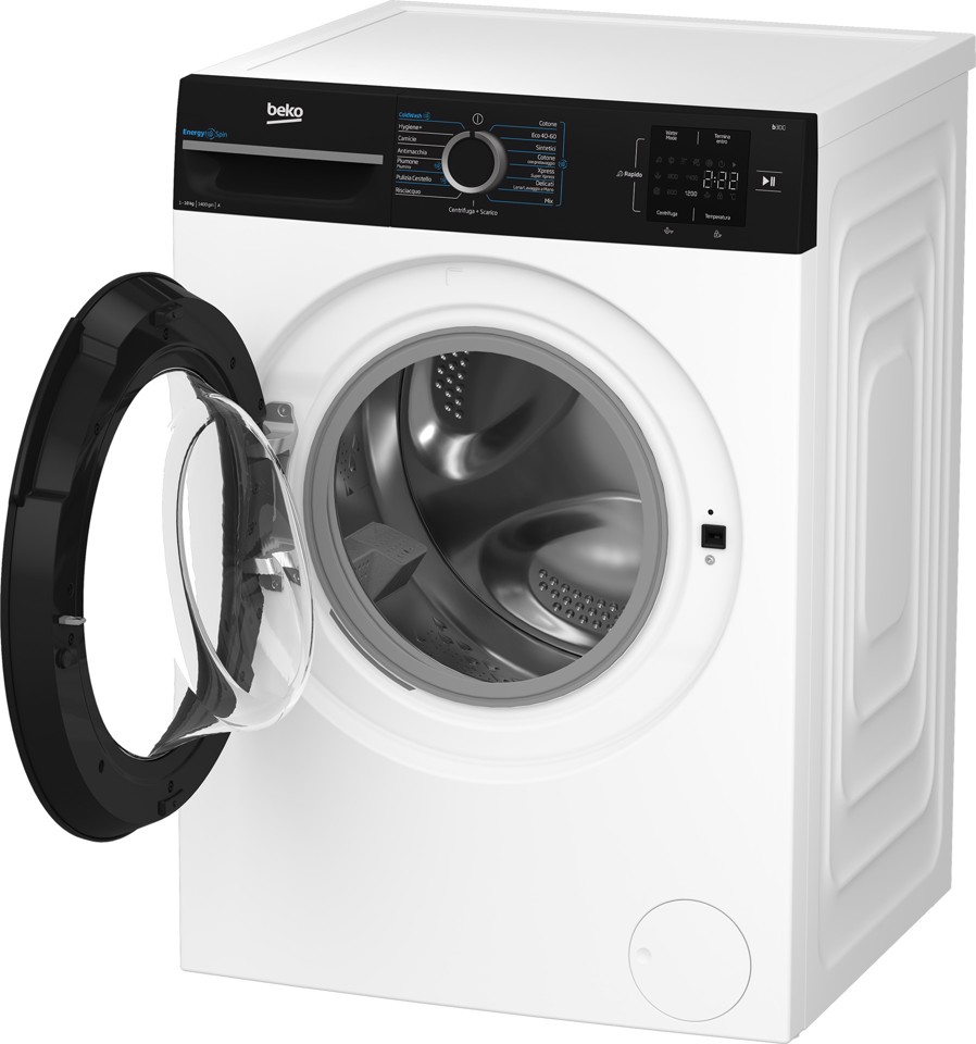 Beko b300 BMWG10147EB, Lavatrice 10kg, classe A-10%, 1400giri, Display Touch, tecnologia EnergySpin™, funzione a vapore