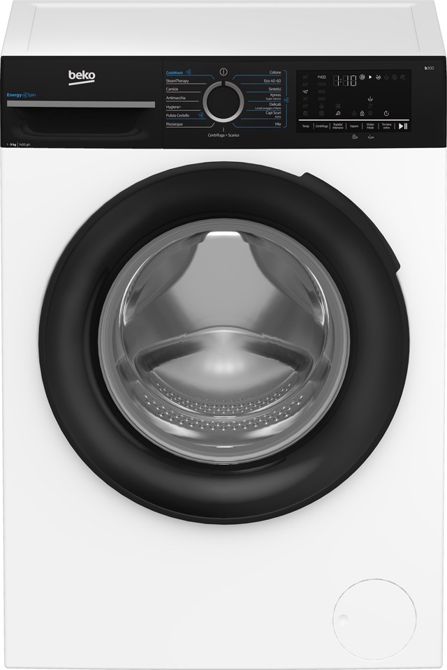 Beko b300 BMWG9149DB lavatrice Caricamento frontale 9 kg 1351 Giri/min Nero, Bianco