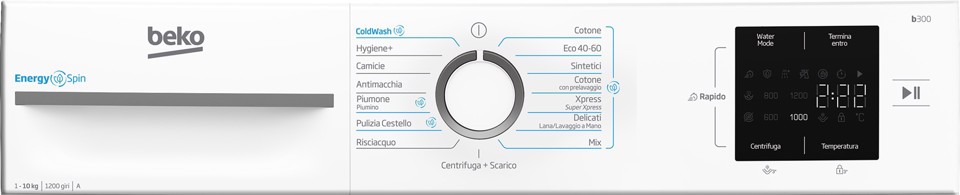 Beko b300 BMWU31021W: Lavatrice EnergySpin 10kg, Classe A, 1200giri