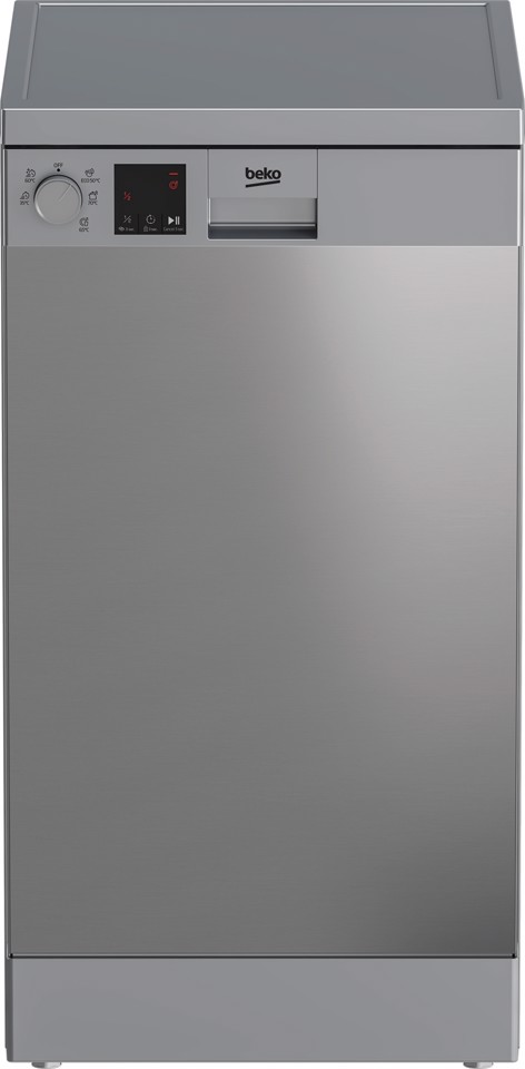 Beko b300 DVS05030X, Lavastoviglie 45cm, Classe D, 10 coperti, Inox, 47 dBA