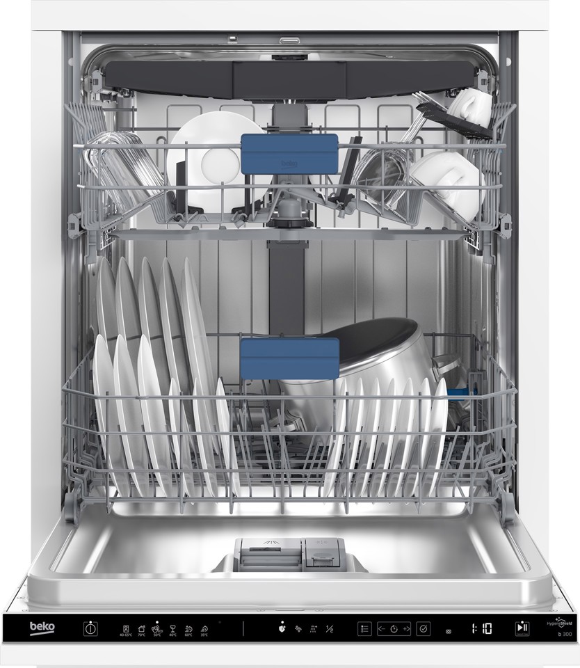 Beko b300 Lavastoviglie a scomparsa totale 60 cm, Classe D, 44dBA, 15 coperti, 6 programmi, Cerniere Sliding