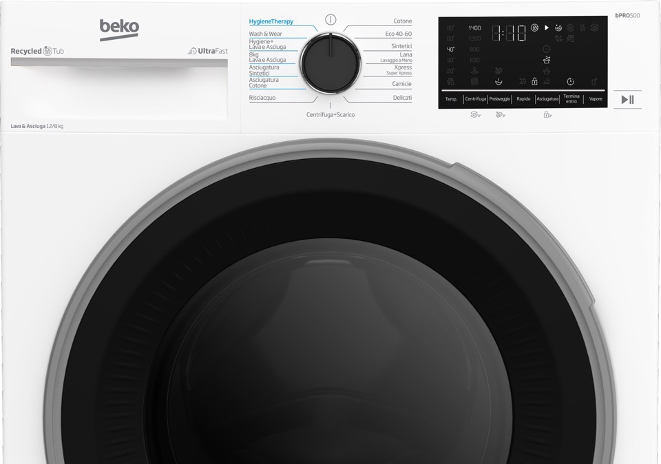 Beko BDT512844S: 12 kg lavaggio / 8 kg asciugatura 1400 giri/min giri/min Lavasciuga a Libero Posizionamento