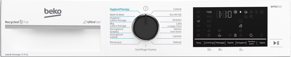 Beko BDT512844S: 12 kg lavaggio / 8 kg asciugatura 1400 giri/min giri/min Lavasciuga a Libero Posizionamento