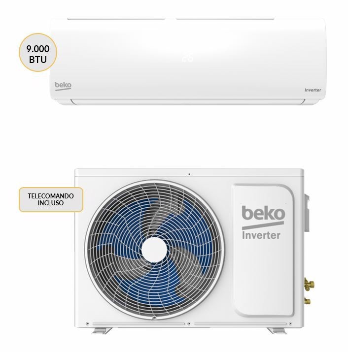 Beko Condizionatore MONO split 9000 btu Wi-Fi BEHPC091 + BEHPC090 Climatizzatore Fisso